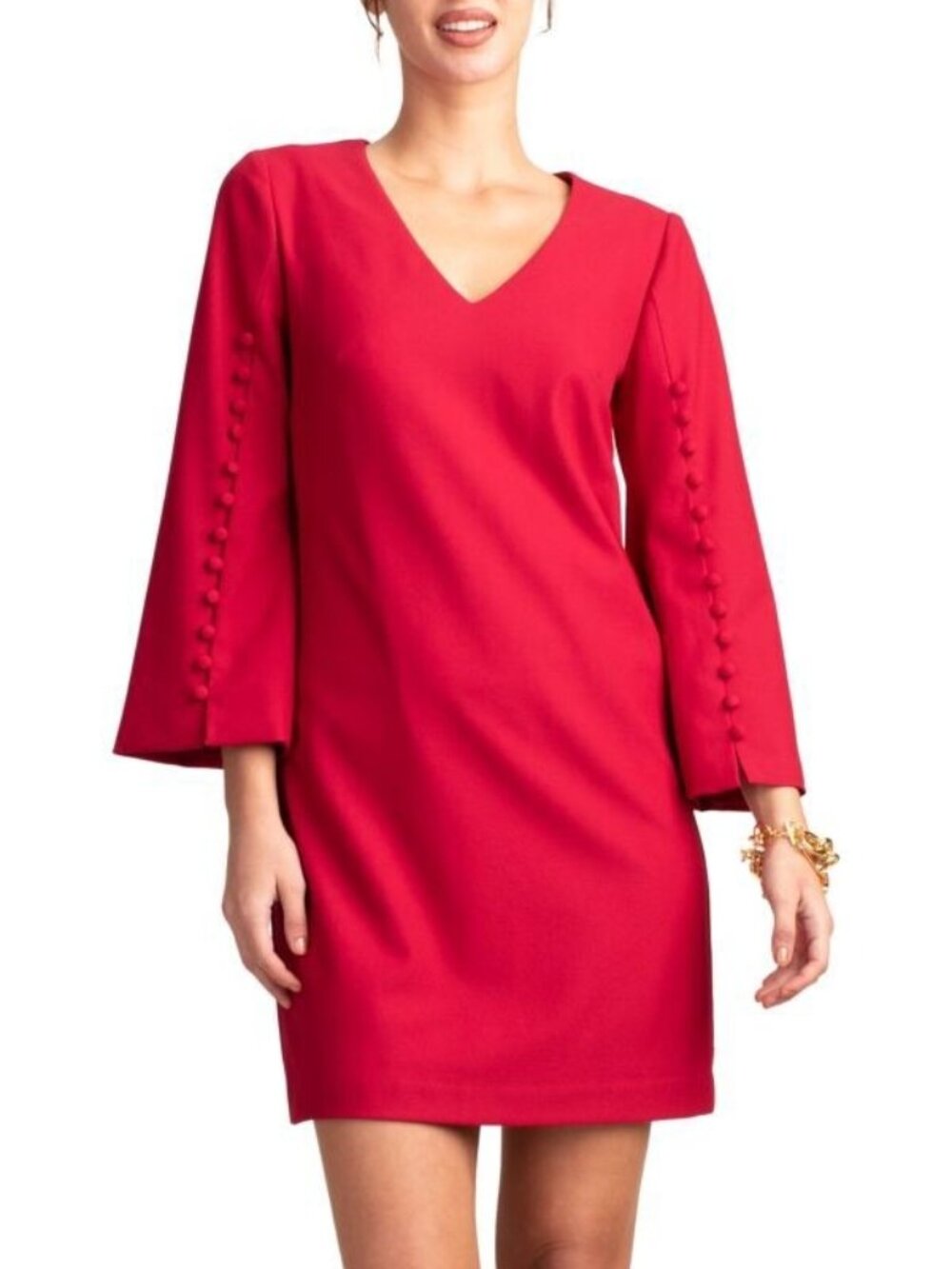Trina Turk Selfie Shift Dress Red sz 10 Evening Wedding cocktail